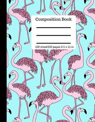 Book cover for Goddess Book Press Pink Flamingo Composition Book Writing Notebook College