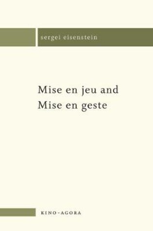 Cover of Mise en jeu and Mise en geste