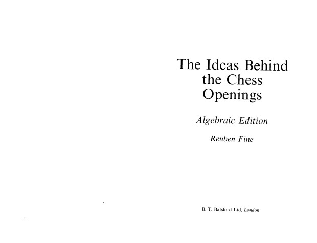 Book cover for The Ideas Behind the Chess Openings