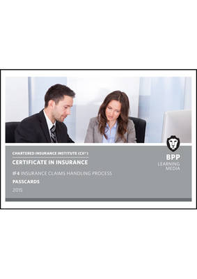 Cover of CII Certificate in Insurance IF4 Insurance Claims Handling Process