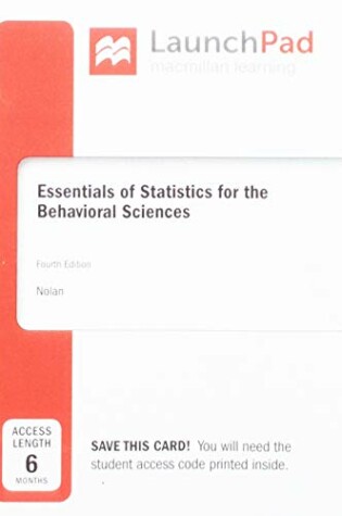 Cover of Launchpad for Essentials of Statistics for the Behavioral Sciences (1-Term Access)