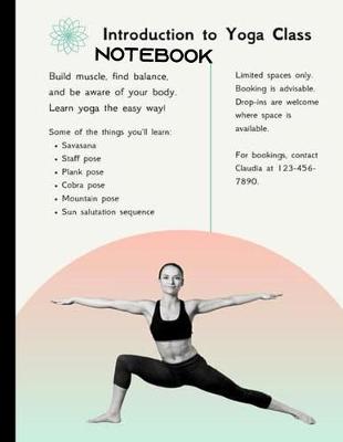 Book cover for introduction to yoga class notebook
