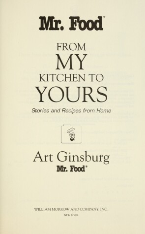 Book cover for "Mr Food" from My Kitchen to Yours