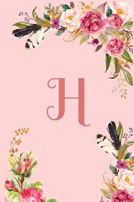 Book cover for Monogram Initial Letter H Notebook for Women and Girls