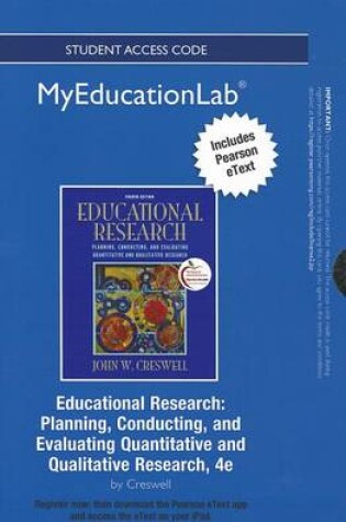 Cover of NEW MyLab Education with Pearson eText -- Standalone Access Card -- for Educational Research