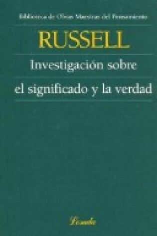 Cover of Investigacion Sobre El Significado y La Verdad