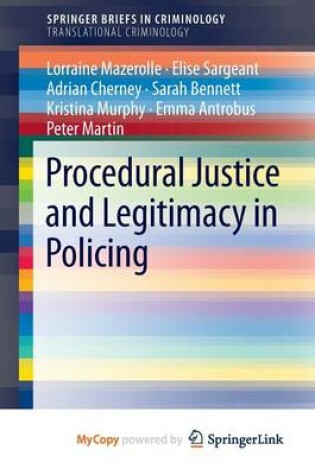 Cover of Procedural Justice and Legitimacy in Policing