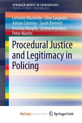 Book cover for Procedural Justice and Legitimacy in Policing