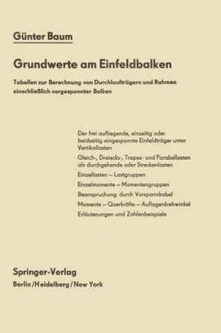 Cover of Grundwerte Am Einfeldbalken