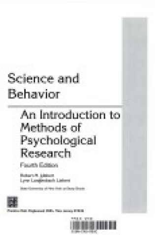 Cover of Science and Behavior