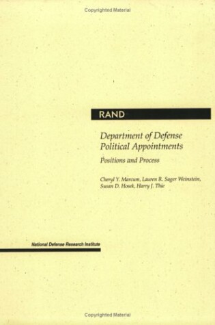 Cover of Department of Defense Political Appointments
