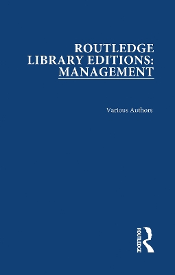 Cover of Routledge Library Editions: Management