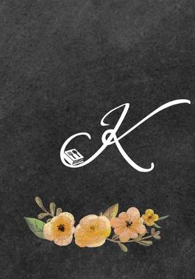 Book cover for Initial Monogram Letter K on Chalkboard