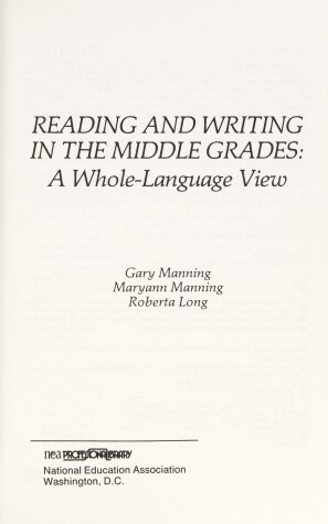 Cover of Reading and Writing in the Middle Grades