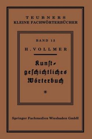 Cover of Kunstgeschichtliches Woerterbuch