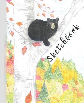 Cover of Cute Color Pencil Autumn Bear Tree Mountains Sketchbook for Drawing Coloring or Writing Journal