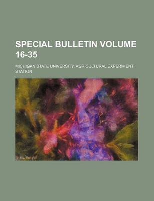 Book cover for Special Bulletin Volume 16-35