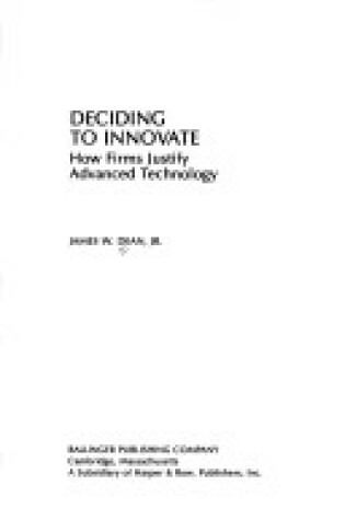 Cover of Deciding to Innovate