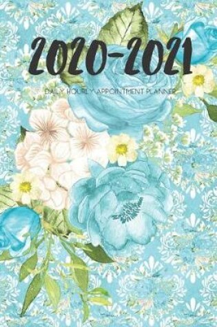 Cover of Daily Planner 2020-2021 Watercolor Turquoise Flowers 15 Months Gratitude Hourly Appointment Calendar