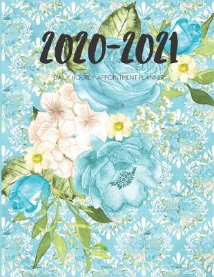 Book cover for Daily Planner 2020-2021 Watercolor Turquoise Flowers 15 Months Gratitude Hourly Appointment Calendar