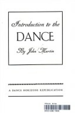 Cover of Introduction to the Dance