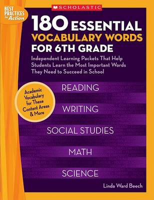 Book cover for 180 Essential Vocabulary Words for 6th Grade