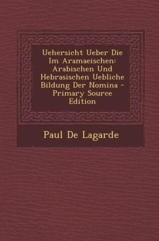 Cover of Uehersicht Ueber Die Im Aramaeischen