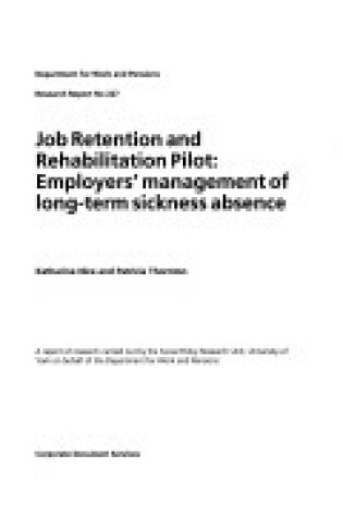 Cover of Job Retention and Rehabilitation Pilot