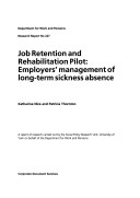 Book cover for Job Retention and Rehabilitation Pilot