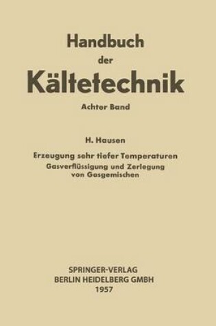 Cover of Erzeugung Sehr Tiefer Temperaturen