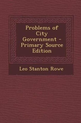 Cover of Problems of City Government