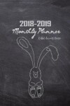 Book cover for 2018-2019 Monthly Planner Rabbit Drawing Design