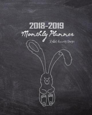 Book cover for 2018-2019 Monthly Planner Rabbit Drawing Design