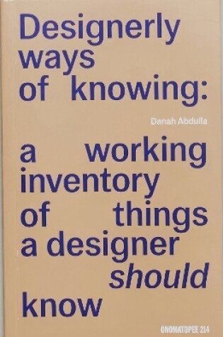 Cover of Designerly ways of knowing