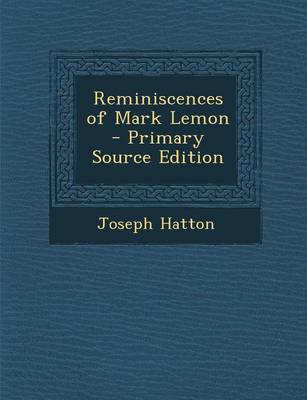 Book cover for Reminiscences of Mark Lemon