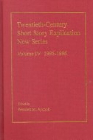 Cover of Twentieth-Century Short Story Explication