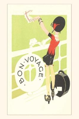 Cover of Vintage Journal Flapper Waving from Railing Travel Poster