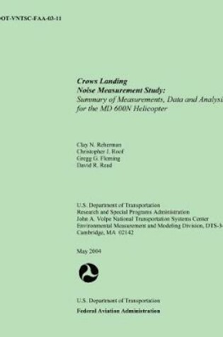Cover of Crows Landing Noise Measurement Study
