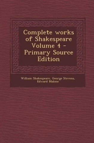 Cover of Complete Works of Shakespeare Volume 4