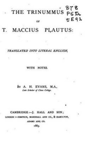 Cover of The Trinnummus of T. Maccius Plautus