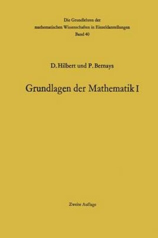 Cover of Grundlagen Der Mathematik I