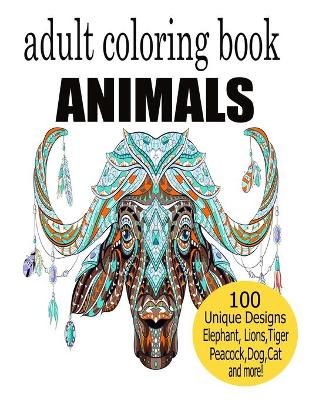 Book cover for Animals Adult Coloring Book