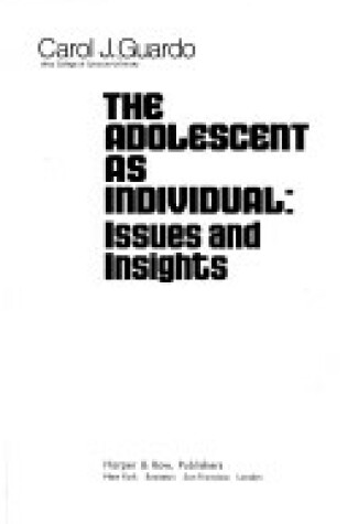 Cover of Adolescent as Individual