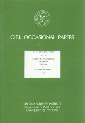 Cover of A Survey of Tree Planting in Somalia 1925-1985