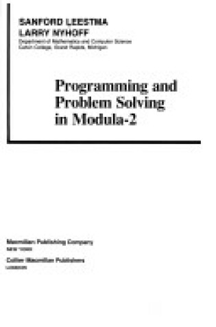 Cover of Programming and Problem Solving in Modula 2