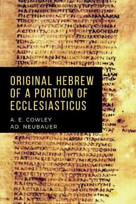 Book cover for Original Hebrew of a Portion of Ecclesiasticus