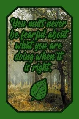 Book cover for You Must Never Be Fearful about What You Are Doing When It Is Right