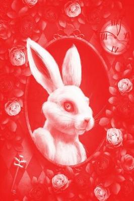 Book cover for Alice in Wonderland Pastel Modern Journal - Outwards White Rabbit (Red)