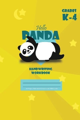 Book cover for Hello Panda Primary Handwriting k-4 Workbook, 51 Sheets, 6 x 9 Inch Yellow Cover