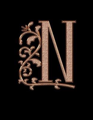 Book cover for N. Monogram Initial N Notebook. Blank Lined College Ruled Notebook Journal Planner Diary.